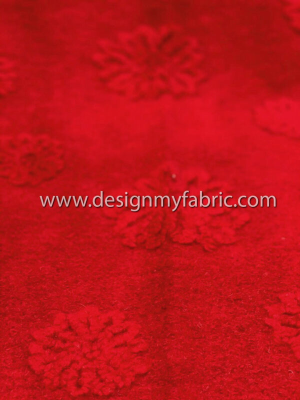 Red wool jacquard fabric #91795 - Image 2