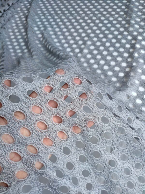 Grey dots guipure  lace