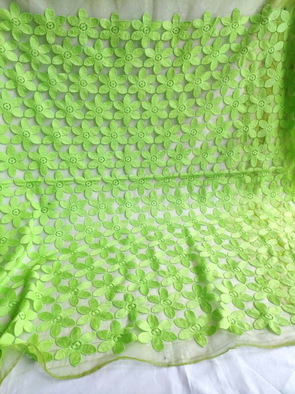 Neon Green floral organza #80585 - Image 5