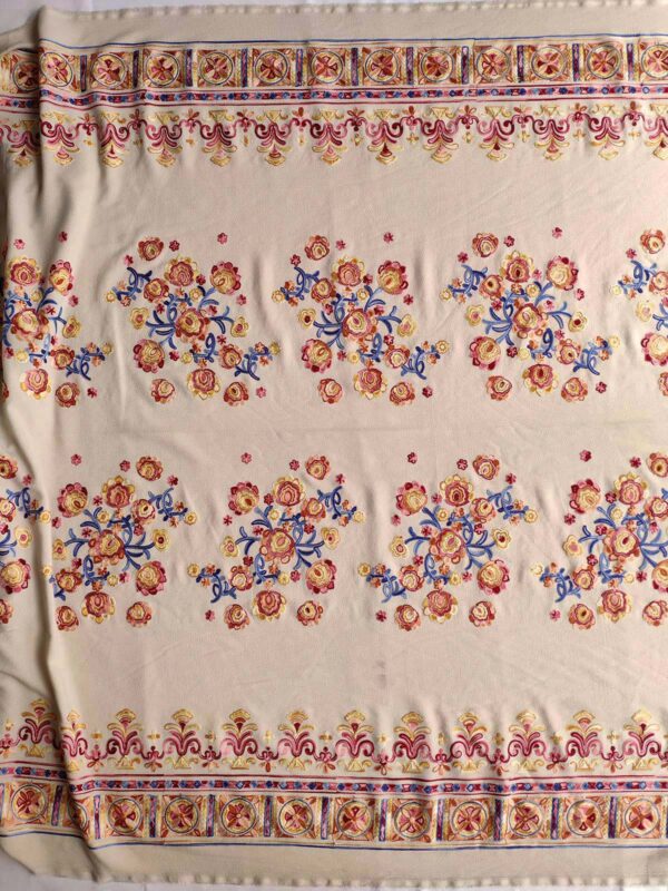 Beige crepe embroidered with flowers #82594 - Image 6