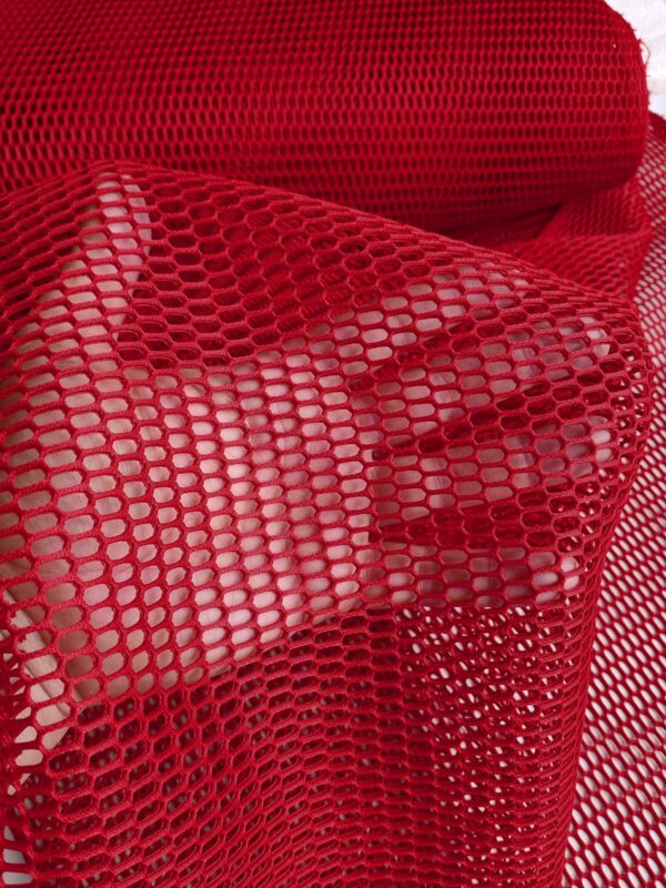 Red honeycomb air layer mesh fabric #91772 - Image 3