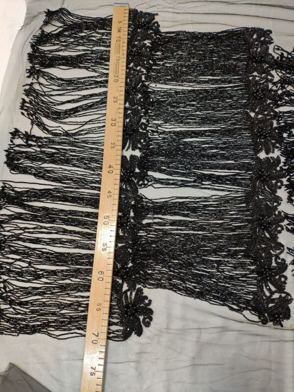 Black haute couture fringe lace #70159