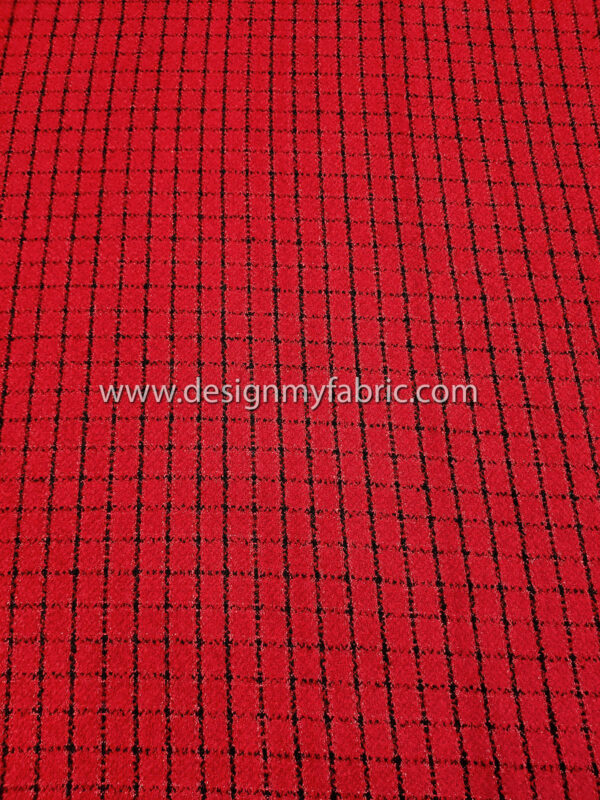 Red and Black tweed fabric #99545 - Image 6