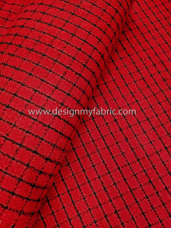 Red and Black tweed fabric #99545 - Image 5