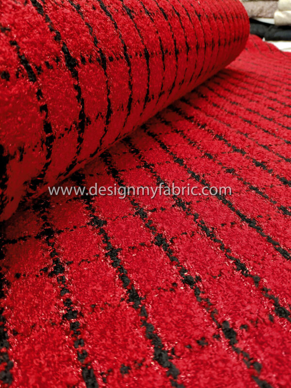 Red and Black tweed fabric #99545 - Image 4