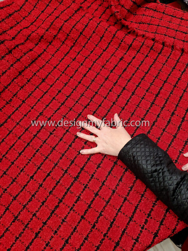 Red and Black tweed fabric #99545 - Image 3