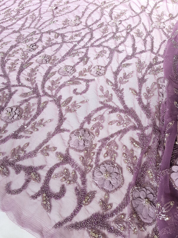 Purple 3d floral couture lace - Image 8