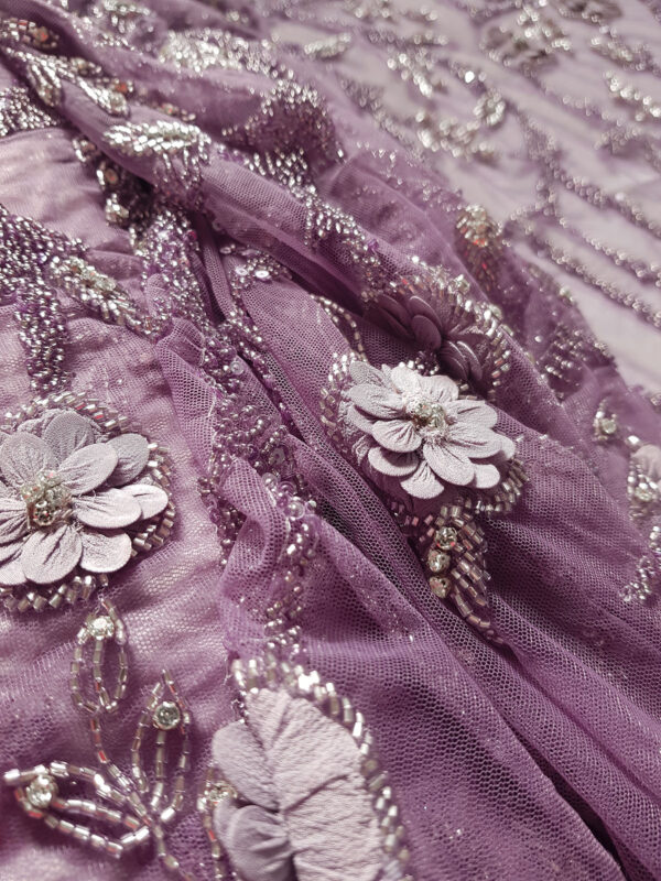 Purple 3d floral couture lace - Image 6