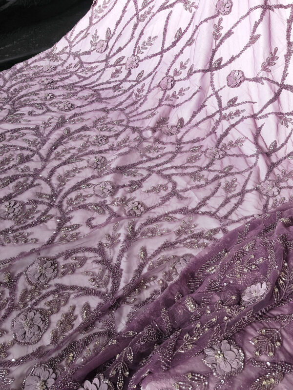 Purple 3d floral couture lace - Image 3