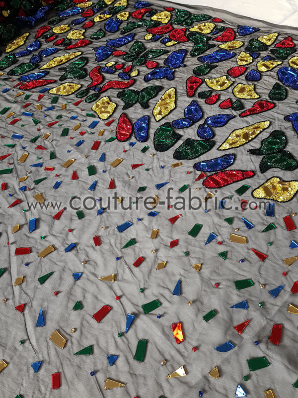 Colorful mirror couture beaded lace - Image 14