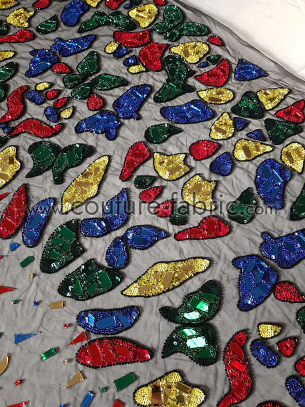 Colorful mirror couture beaded lace - Image 6