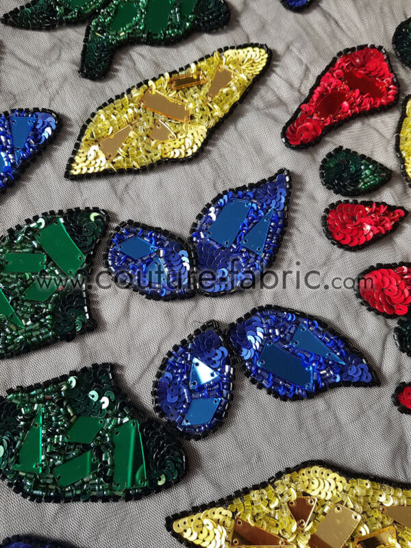 Colorful mirror couture beaded lace - Image 5