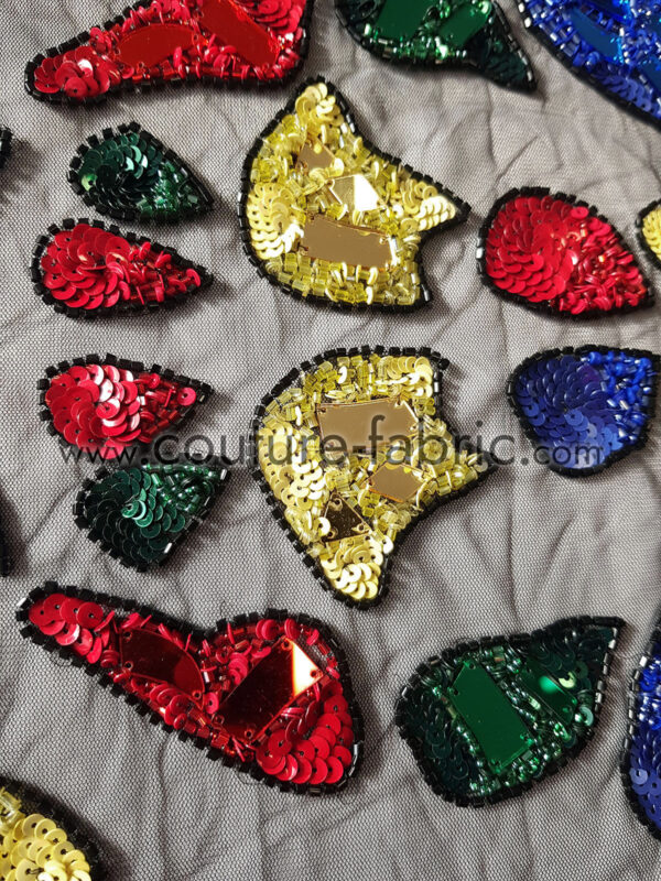 Colorful mirror couture beaded lace - Image 10