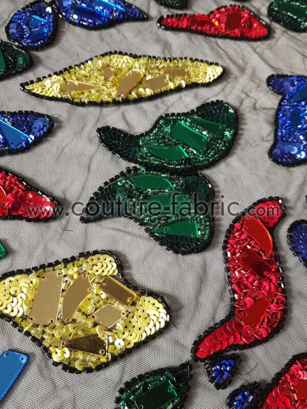 Colorful mirror couture beaded lace - Image 11