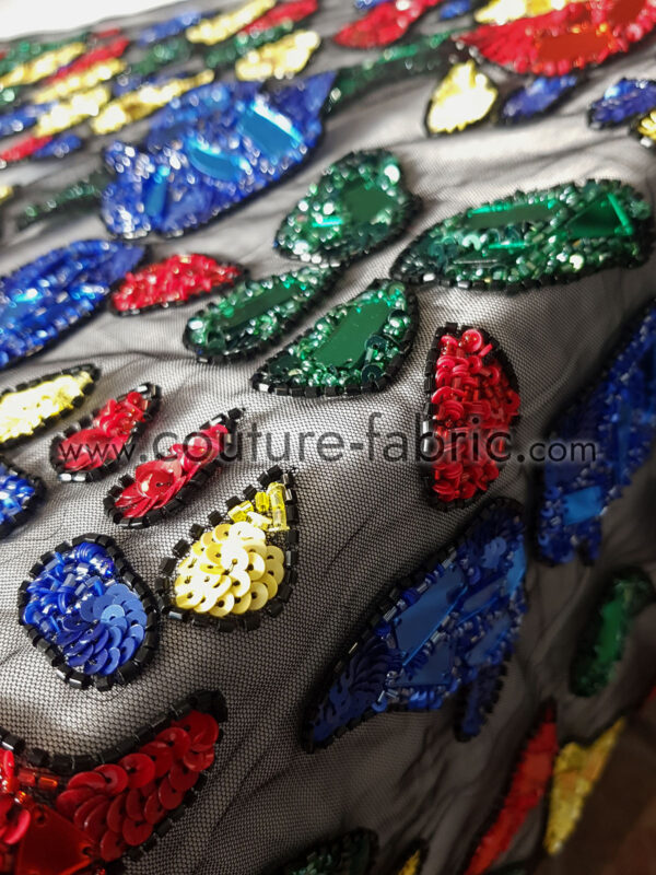 Colorful mirror couture beaded lace - Image 9