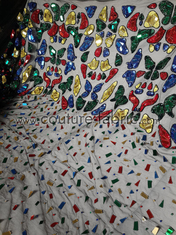 Colorful mirror couture beaded lace - Image 8