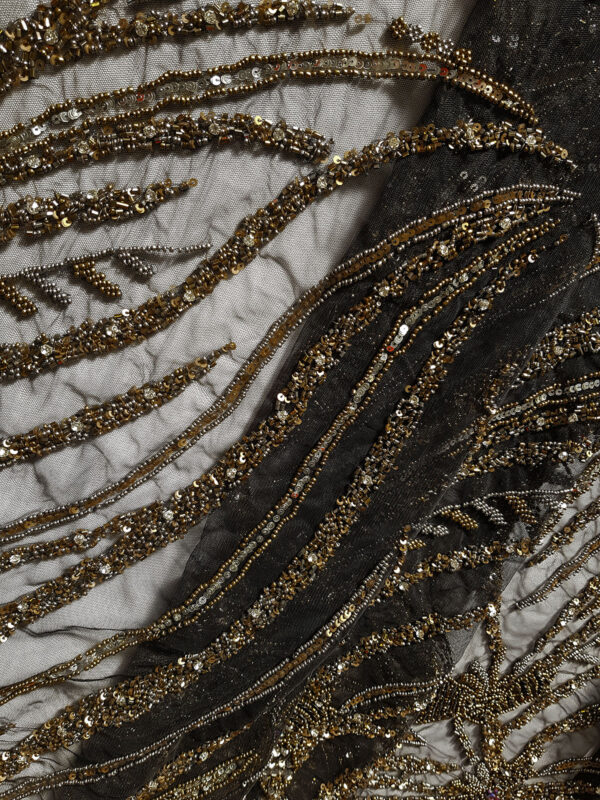 Black and Gold beaded couture lace - Image 5