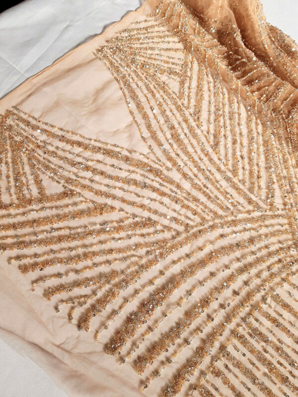 Gold beaded couture lace - Image 2