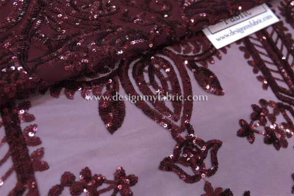 Burgundy Baroque net fabric #20483