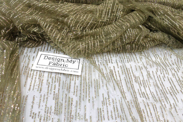 Gold net stripes / lines fabric #20532 - Image 3