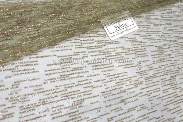 Gold net stripes / lines fabric #20532