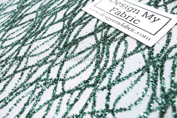 Green net glitter fabric #20626 - Image 2