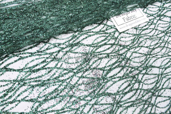 Green net glitter fabric #20626