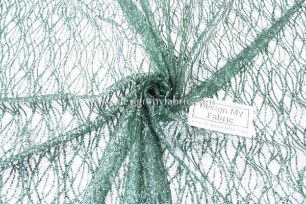 Green net glitter fabric #20626 - Image 4