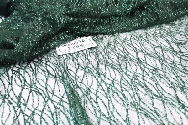 Green net glitter fabric #20626 - Image 3