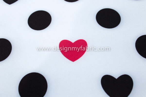 White and Black dots crepe fabric #20658 - Image 3