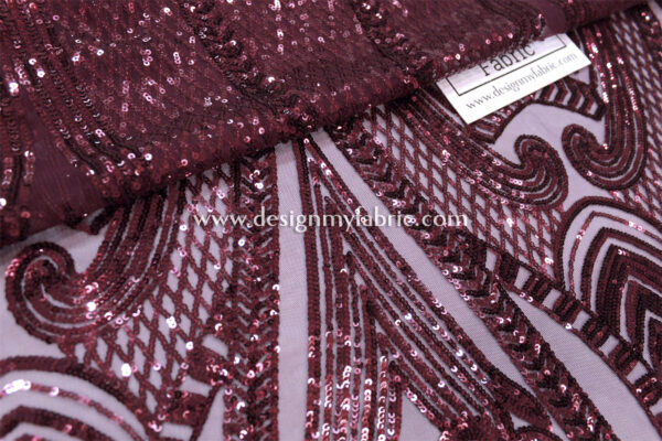 Burgundy Baroque net fabric #91475 - Image 2