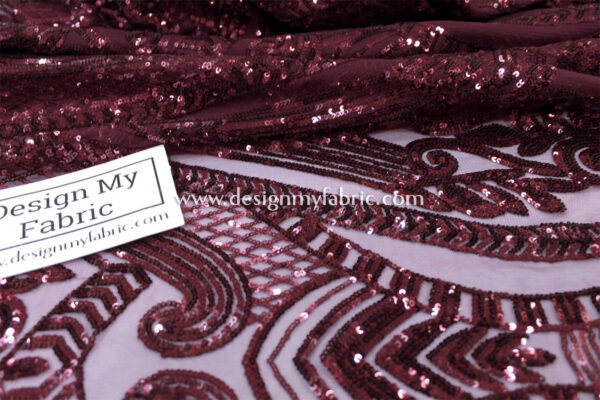 Burgundy Baroque net fabric #91475 - Image 5