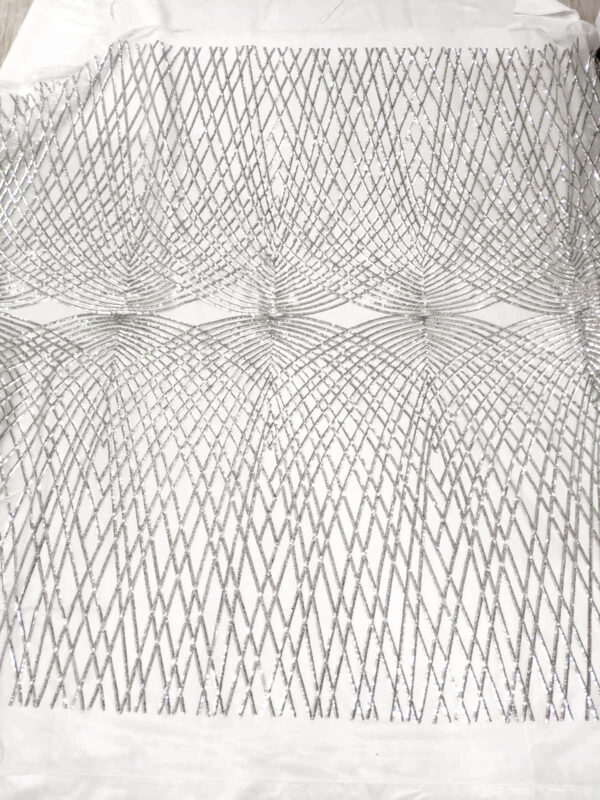 Silver sequin fabric #81816 - Image 3