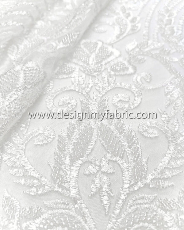 White bridal floral lace and beads #99421 - Image 7