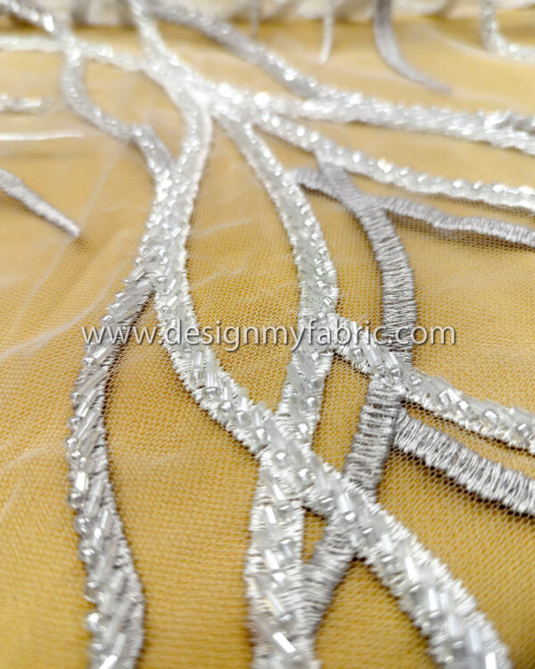 Off white bridal lace with pearls and beads #99470 - Image 7