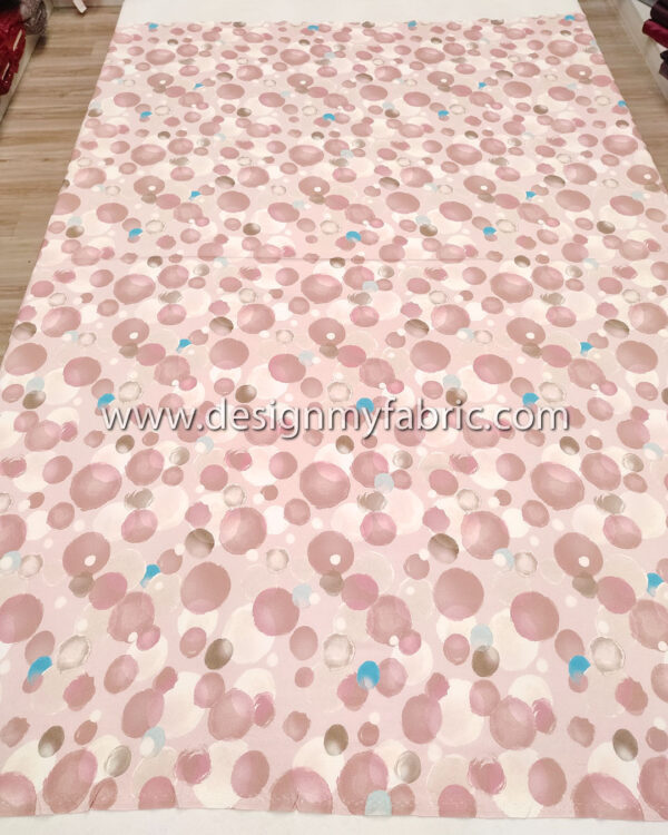 White and Dusty pink poplin fabric #95044 - Image 3