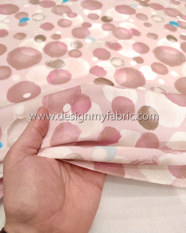 White and Dusty pink poplin fabric #95044 - Image 2