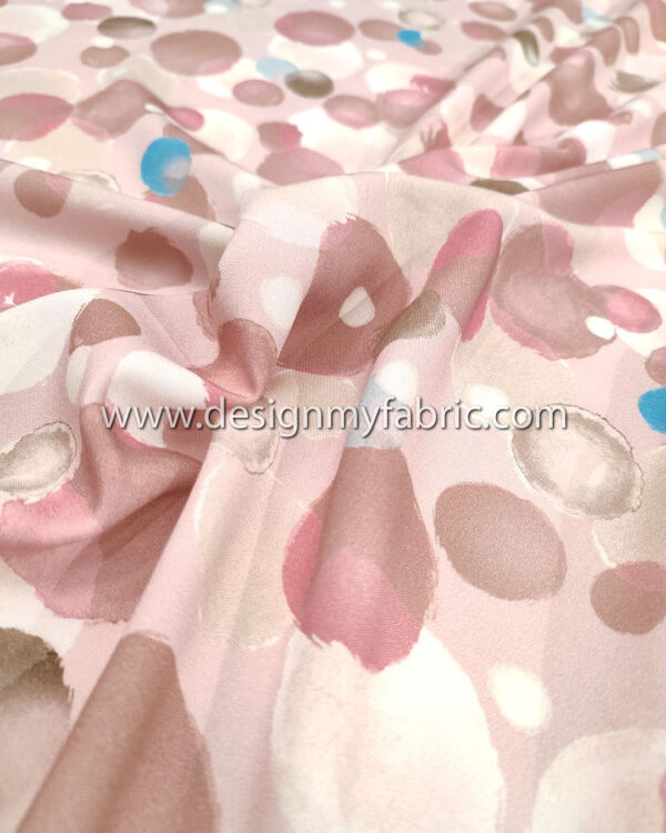 White and Dusty pink poplin fabric #95044