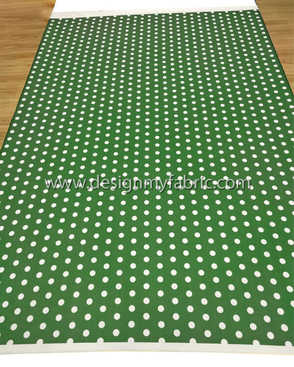 Green crepe satin with white dots #50626 - Image 4