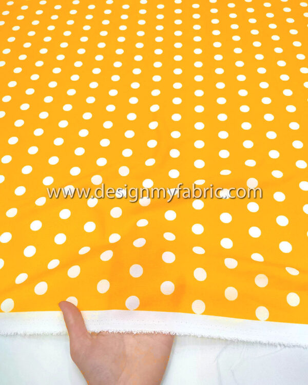 Yellow crepe satin with white dots #50621 - Image 2