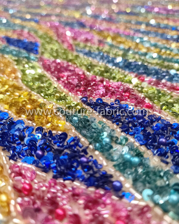 Multicolor color embroidery couture lace - Image 16