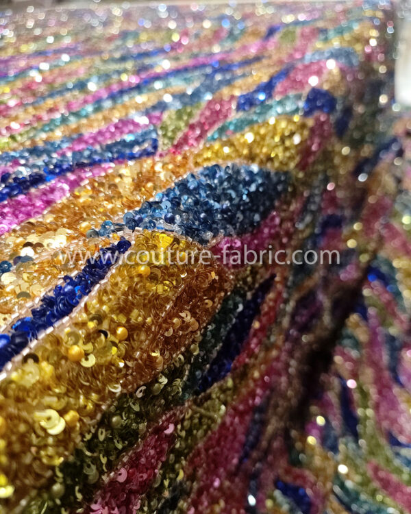 Multicolor color embroidery couture lace - Image 18