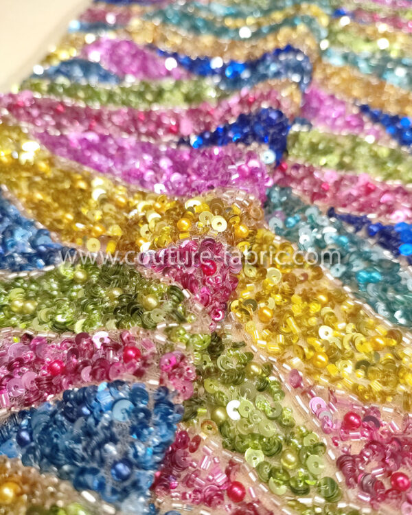 Multicolor color embroidery couture lace - Image 20