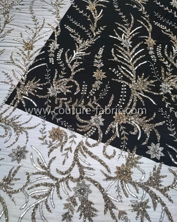 Black color embroidery couture lace - Image 13