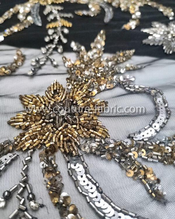 Black color embroidery couture lace - Image 9