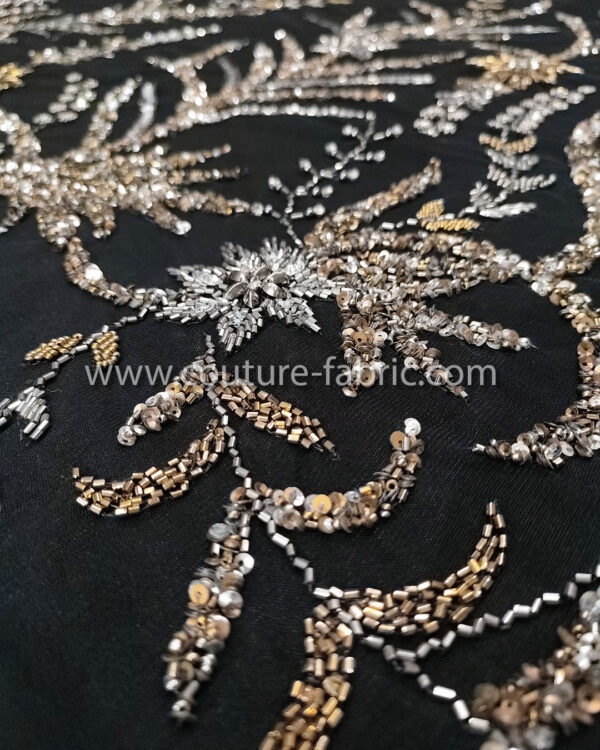 Black color embroidery couture lace - Image 20