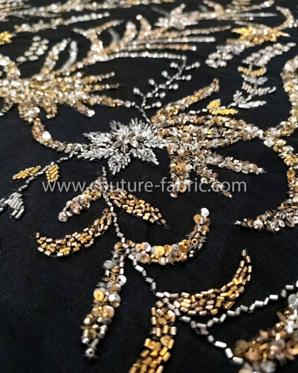 Black color embroidery couture lace - Image 10