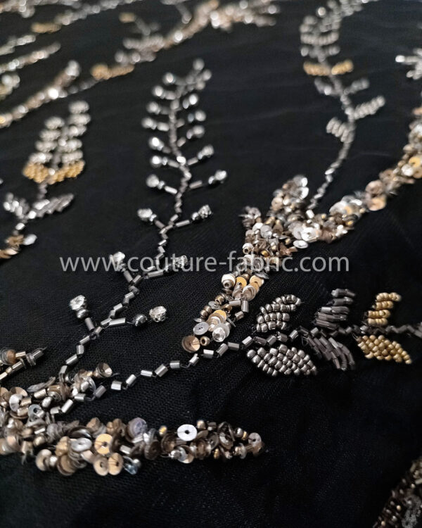 Black color embroidery couture lace - Image 21