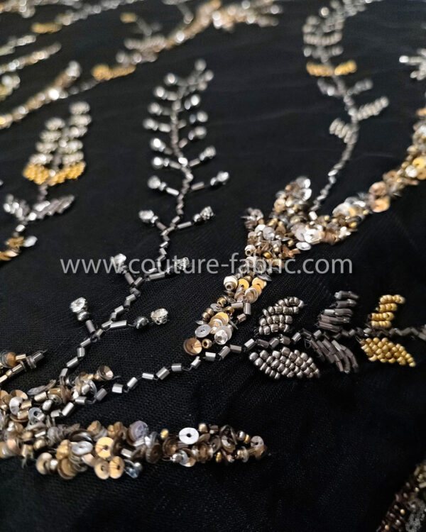 Black color embroidery couture lace - Image 11