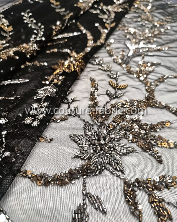 Black color embroidery couture lace - Image 23